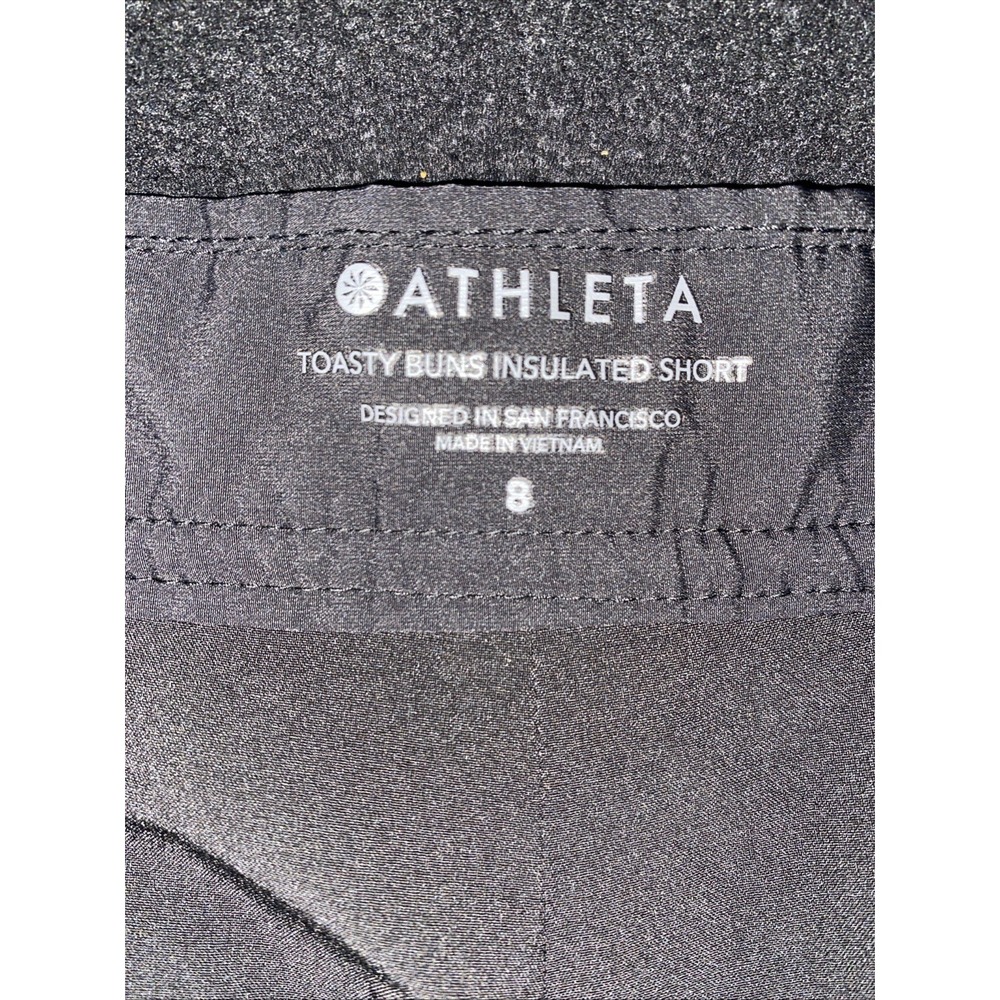 Athleta Shorts Women's Size 8 Black Toasty Buns Insulated Quilted Zipper Pocket - Picture 5 of 6